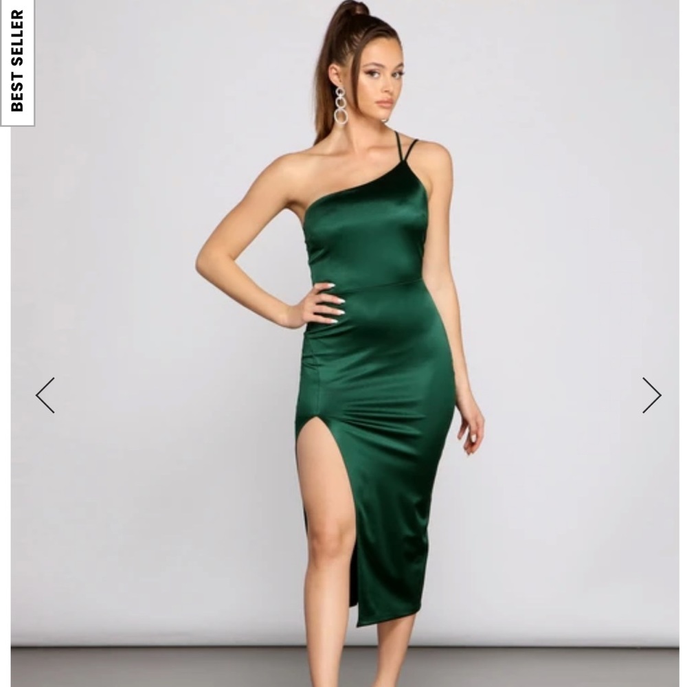 NWOT Satin Aleena MIDI Dress